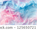 Abstract creative background. Abstract shapes, flowing, swirling, ideal for the phone screensaver in pink and blue, pastel tones, 3d style 125650721