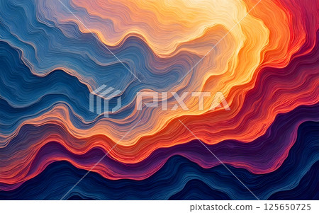 abstract vector waves of lines fluid colors created with waves and waves 125650725