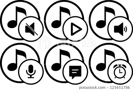 Musical note icon set 125651786