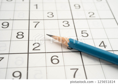 Puzzle game with pencil for practice skill. Puzzle game with pencil for practice skill. 125651814