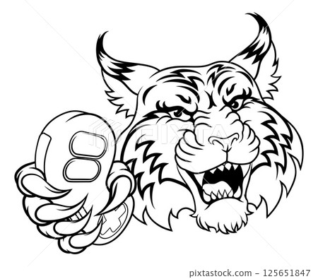 Wildcat Bobcat Gamer Video Game Animal Team Mascot 125651847