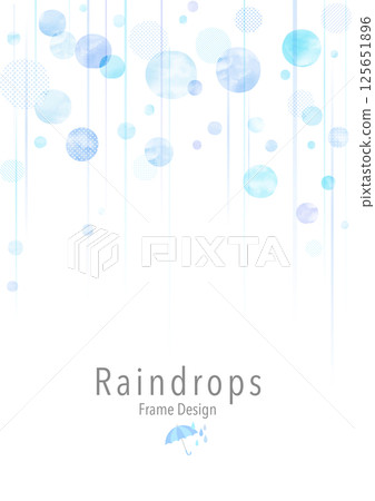 雨季的繡球花背景框架插圖☆許多變化 125651896