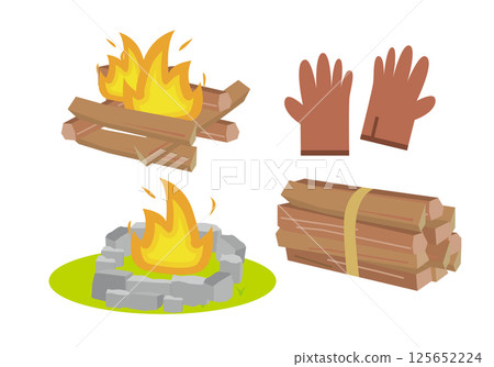 Camping bonfire set 125652224