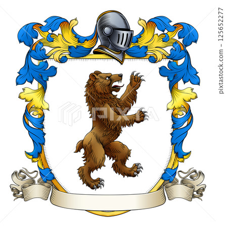 Bear Coat of Arms Family Crest Heraldic Shield 125652277