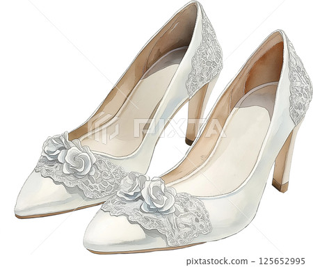 woman shoes isolated on the white background 125652995