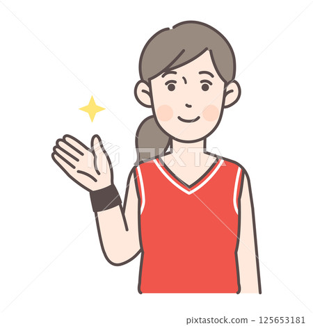Guiding female basketball player 125653181