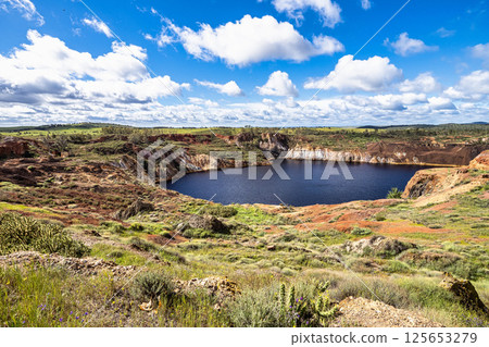 The abandoned Mine in Minas de Sao Domingos Village in Alentejo Portugal. 125653279