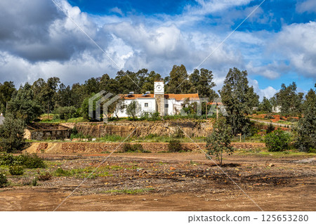 The abandoned Mine in Minas de Sao Domingos Village in Alentejo Portugal. 125653280