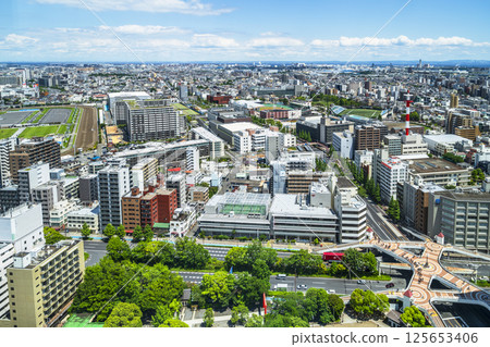 川崎的夏季街景：從川崎市政廳瞭望台眺望的街景[神奈川縣川崎市] 125653406
