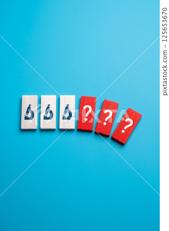 Lack of funding for research and science. Lack of evidence. Scientific progress stalled due to insufficient financing and limited data. Challenges in innovation 125653670