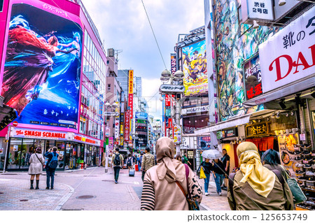 Tokyo cityscape in Japan in May... Inbound tourism continues... Shibuya Center Street is mostly filled with foreign tourists... = 1st 125653749
