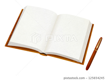 Open diary and fountain pen Open diary and fountain pen 125654245