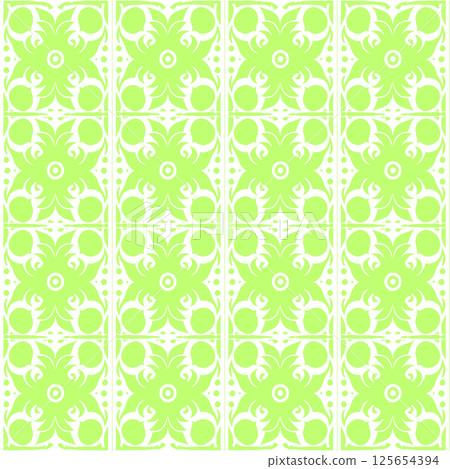 vector seamless pattern of geometric ornament with round shapes 125654394