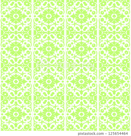 vector seamless pattern of geometric ornament with round shapes 125654464