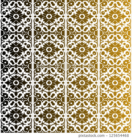 vector seamless pattern of geometric ornament with round shapes 125654468