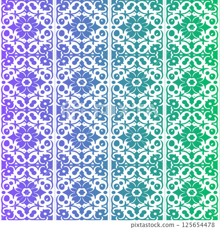 vector seamless pattern of geometric ornament with round shapes 125654478