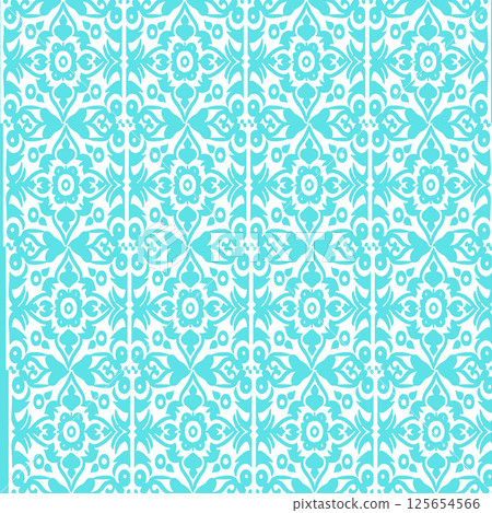 vector seamless pattern of geometric ornament with round shapes 125654566