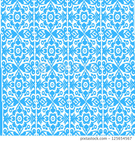 vector seamless pattern of geometric ornament with round shapes 125654567