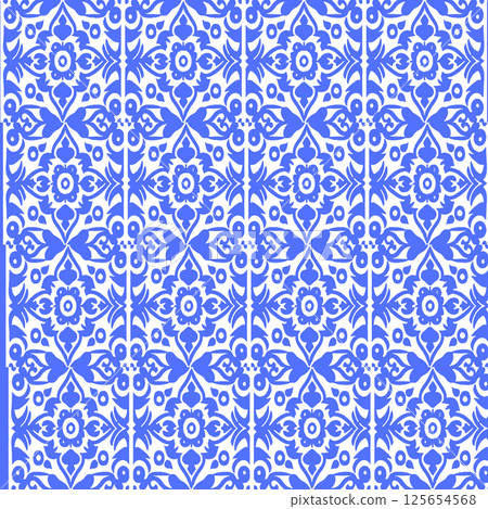 vector seamless pattern of geometric ornament with round shapes 125654568