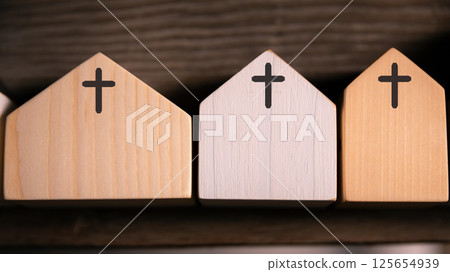 Church with its cross symbolizing Jesus Christ, stands as holy building where community gathers in faith and belief to worship God. church, cross, jesus christ, belief, community, estate, faith, god. Church with its cross symbolizing Jesus Christ, stands as holy building where community gathers in faith and belief to worship God. church, cross, jesus christ, belief, community, estate, faith, god. 125654939