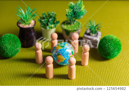 Global movement for environmental protection and conservation aims to preserve earth's eco-friendly, green nature, fostering healthy planet and sustainable ecology lush, grow, harmony, power, safe. 125654982