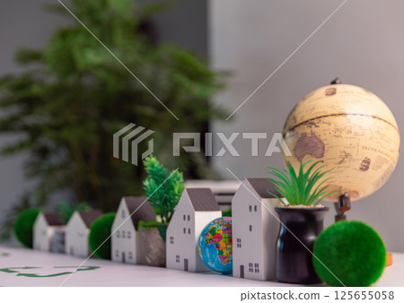 Green symbol of recycling represents our commitment to conservation and ecology, encouraging reuse of waste to protect nature and environment of our earth. globe, free, idea, map, prevention, safe. 125655058