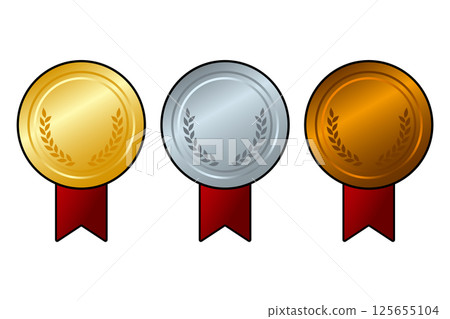 鑲有絲帶的金、銀、銅牌獎牌框 125655104