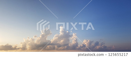 Beautiful sky with cloud, nature weather background. Environment, atmosphere and heaven concept Beautiful sky with cloud, nature weather background. Environment, atmosphere and heaven concept 125655217