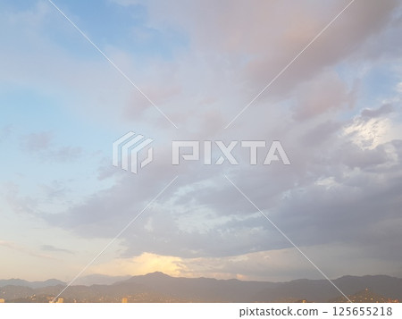 Dawn sky with cloud, nature weather background. Environment, atmosphere and heaven concept Dawn sky with cloud, nature weather background. Environment, atmosphere and heaven concept 125655218