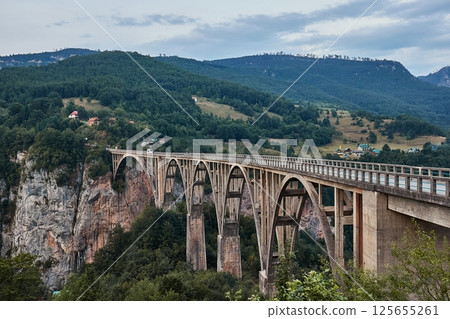 Tara Bridge in the mountains of Montenegro Tara Bridge in the mountains of Montenegro 125655261