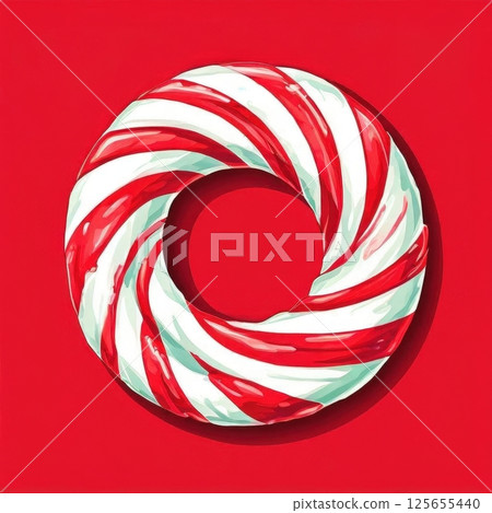 the AI Image Generator, Red and White Candy Cane Styled Swirl 125655440