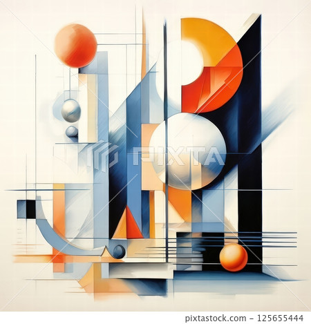 an AI Image Generator, Surreal Architectural Cityscape With Geometric Structures 125655444