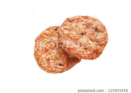 炸章魚魚板、炸章魚（白色背景，剪切） 125655458