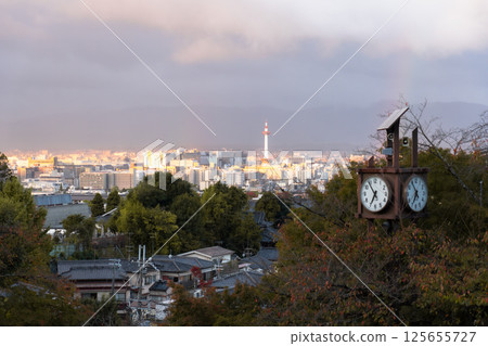 Kyoto city view from Kiyomizu-dera Temple(Higashiyama) in autumn season 125655727