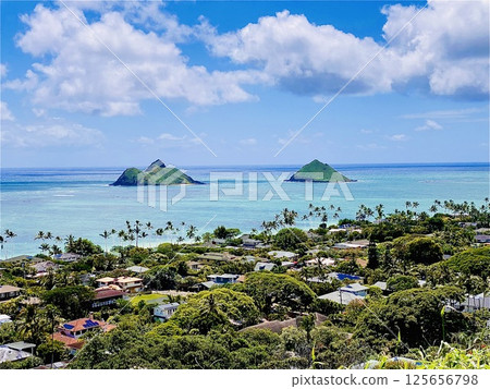 The Hawaii - Twin Islands and their cityscape as seen from a high vantage point! The Hawaii - Twin Islands and their cityscape as seen from a high vantage point! 125656798
