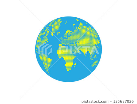 A globe with a world map created in tile style on a white background. Stock Illustration. A globe with a world map created in tile style on a white background. Stock Illustration. 125657026