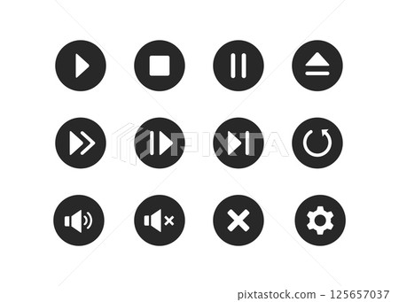Icon multimedia audio navigation buttons stock illustration 125657037