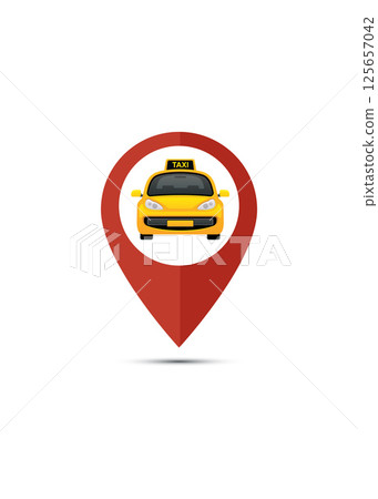 The location map pointer icon for the taxi service stock illustration 125657042