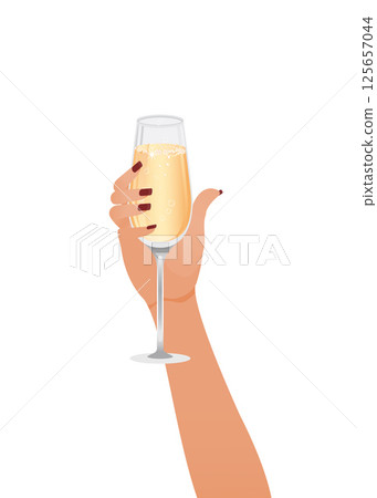 Woman holding wine glasses stock illustration 125657044