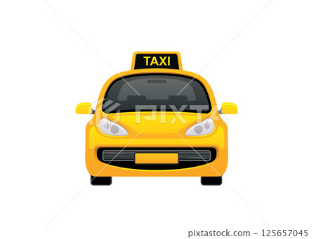 Yellow taxi car vector isolated illustration stock illustration 125657045