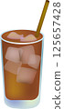 Iced coffee in a glass 125657428