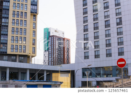 High rise buildings in the city, cityscape background High rise buildings in the city, cityscape background 125657461