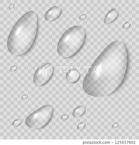 Realistic vector water drops isolated Realistic vector water drops isolated 125657602