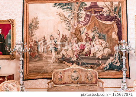 interiors of national palace of Ajuda, Lisbon, portugal interiors of national palace of Ajuda, Lisbon, portugal 125657871