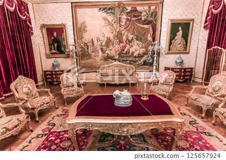 interiors of national palace of Ajuda, Lisbon, portugal interiors of national palace of Ajuda, Lisbon, portugal 125657924