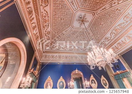 interiors of national palace of Ajuda, Lisbon, portugal 125657948