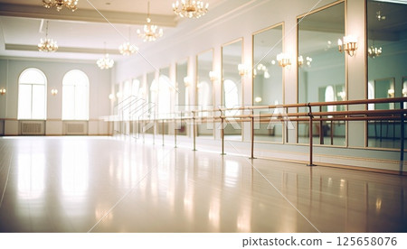 Quiet ballet studio with sunlight streaming in 4 125658076
