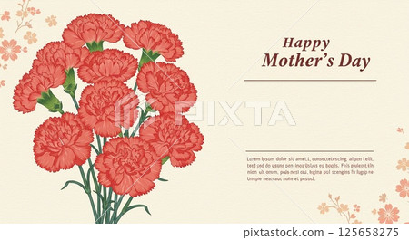 Bright red carnation illustration Bright red carnation illustration 125658275