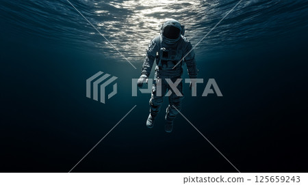 Astronaut in the deep sea 125659243