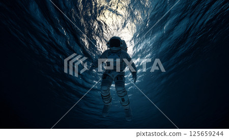 Astronaut in the deep sea 125659244